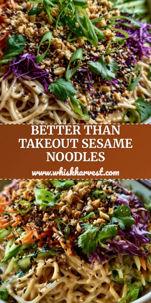 Top-down view of a modern white bowl containing glossy Sesame Noodle Salad topped with carrots, cabbage, and crushed peanuts.