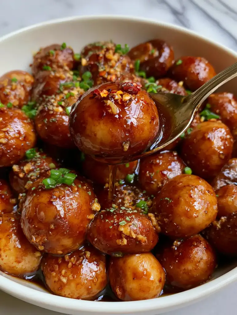 Chinese Buffet Mushrooms: The Ultimate Garlic Butter Glazed Recipe 1 Juicy whole white button mushrooms coated in dark garlic sauce garnished with scallions. (Chinese Buffet Mushrooms)